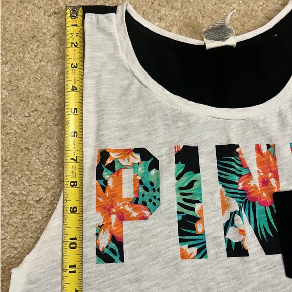 Victoria's Secret PINK muscle tank top with a cute floral design size XS - Picture 7 of 8